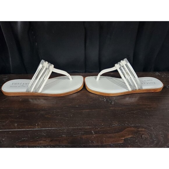 Tuscany by Easy Street White Antea Square Toe Thong Sandals/Sz. 7.5M NWOB - Picture 4 of 9